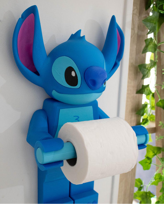Adorable Stitch-Inspired 3D Wall-Mounted Toilet Paper Holder – Fun & Functional Decor!