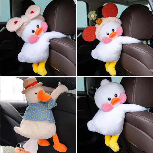 Cute Duck Tissue Box | Creative Hanging Drawer Cover for Car Seat Back Armrest - Stylish and Functional