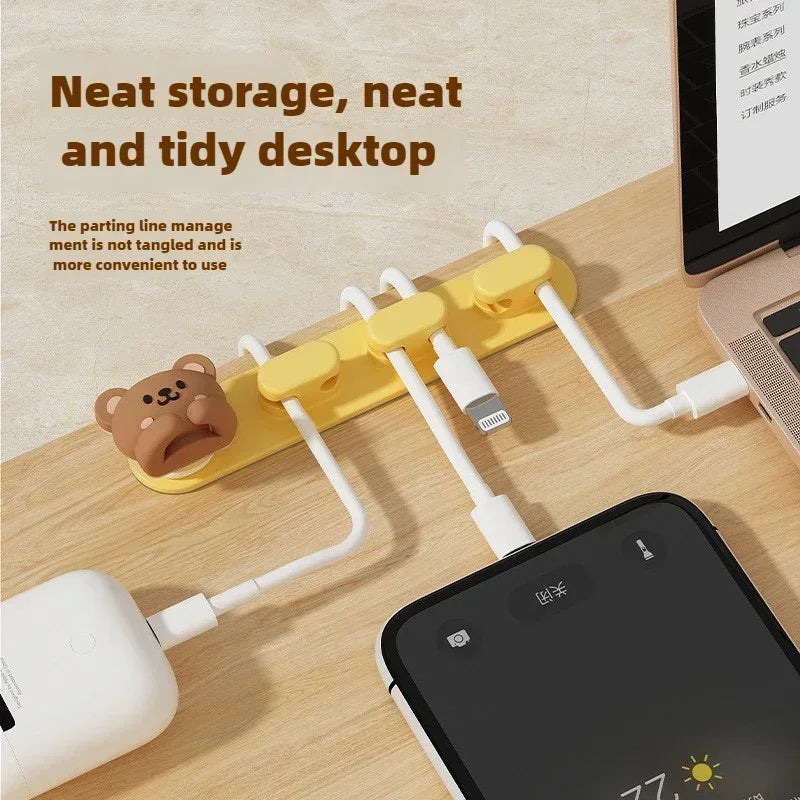 Cute Cartoon Cable Organizer | Phone Charger & Headphone Cord Holder