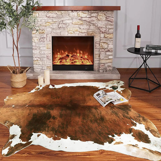 Cute American Style Cowhide Rug – Cow Print Carpet for Bedroom, Living Room, and Home Décor