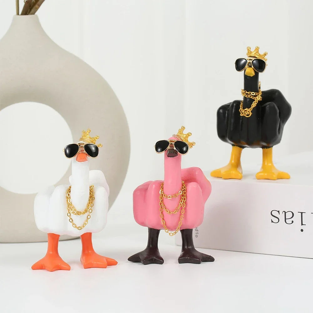 Funny Little Duck Decor Middle Finger
