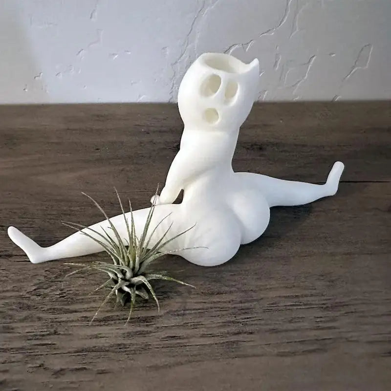 Funny Big Booty Ghost Planter | Quirky Succulent & Air Plant Display for Indoor Decor