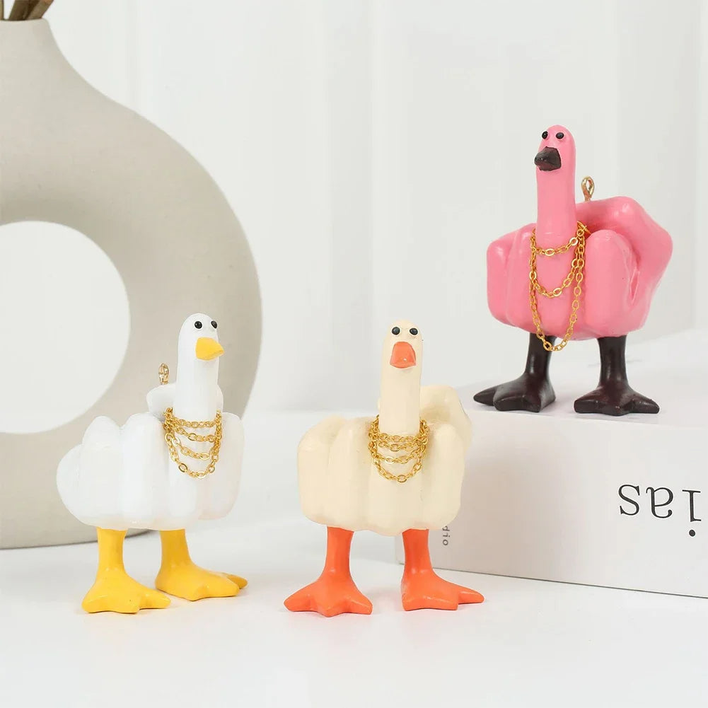 Funny Little Duck Decor Middle Finger
