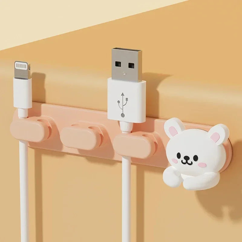 Cute Cartoon Cable Organizer | Phone Charger & Headphone Cord Holder