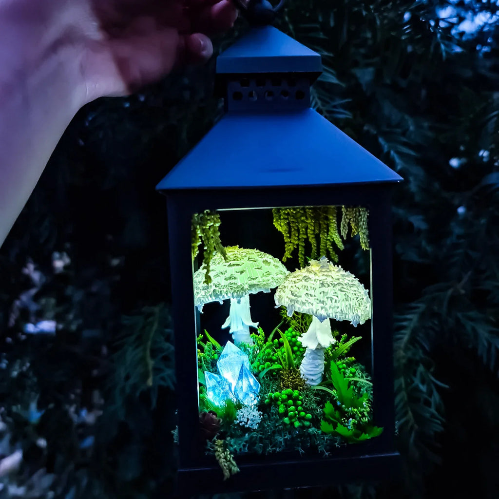Handmade Mushroom Lantern – Glowing Fairy Garden Light