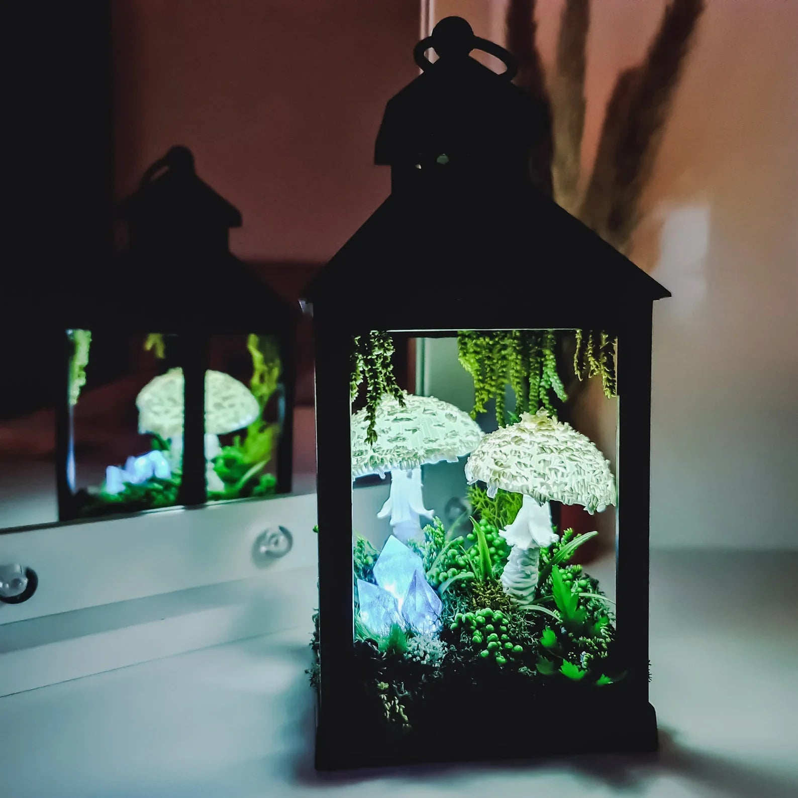 Handmade Mushroom Lantern – Glowing Fairy Garden Light