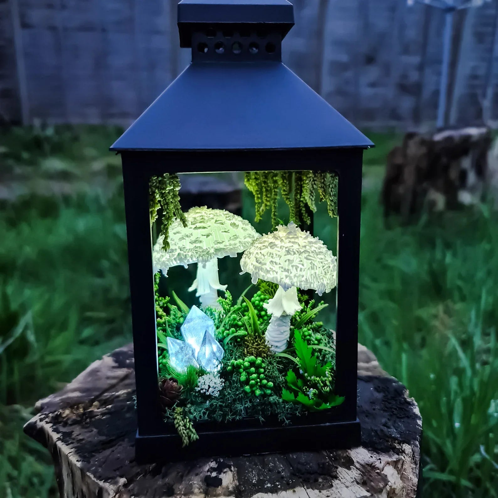 Handmade Mushroom Lantern – Glowing Fairy Garden Light