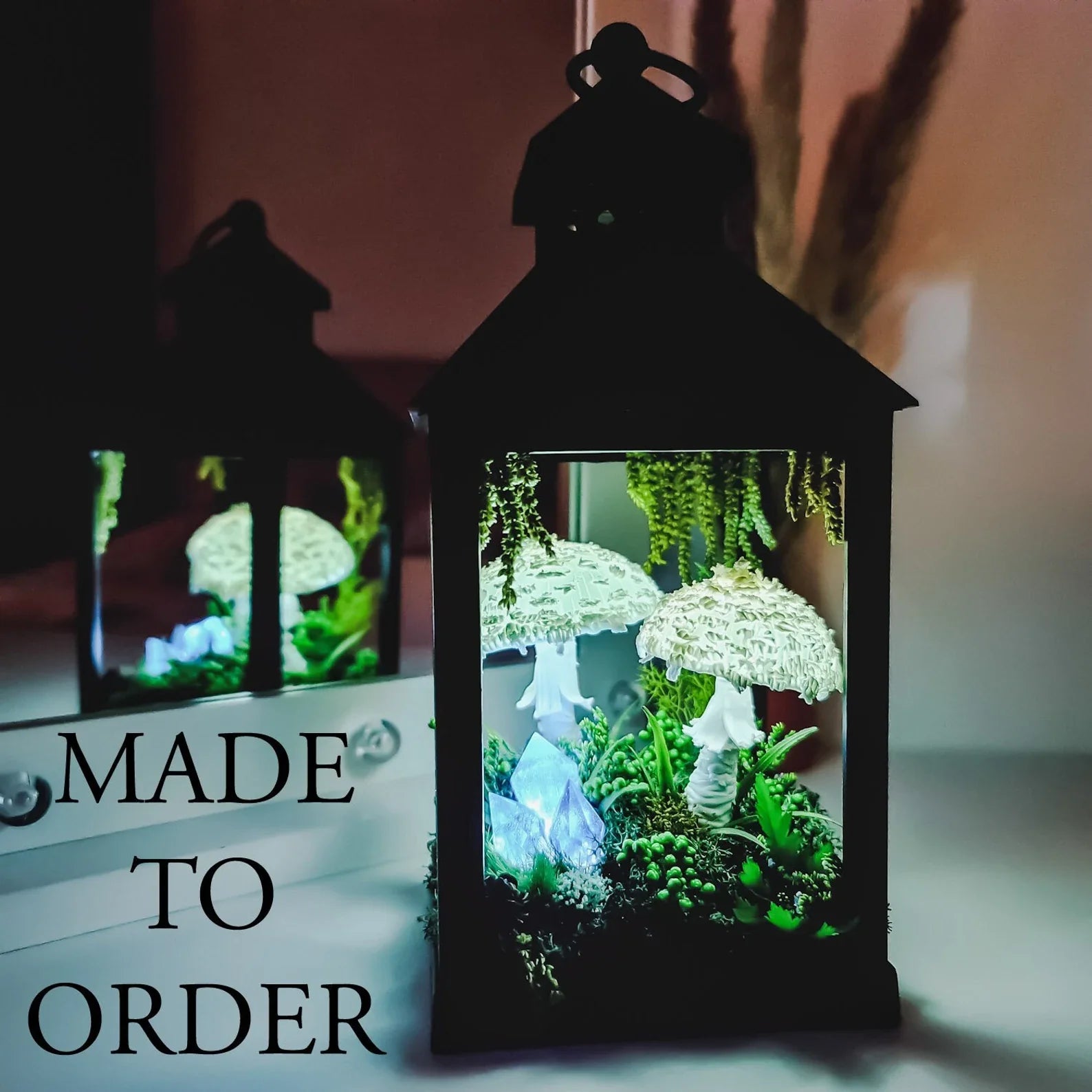 Handmade Mushroom Lantern – Glowing Fairy Garden Light