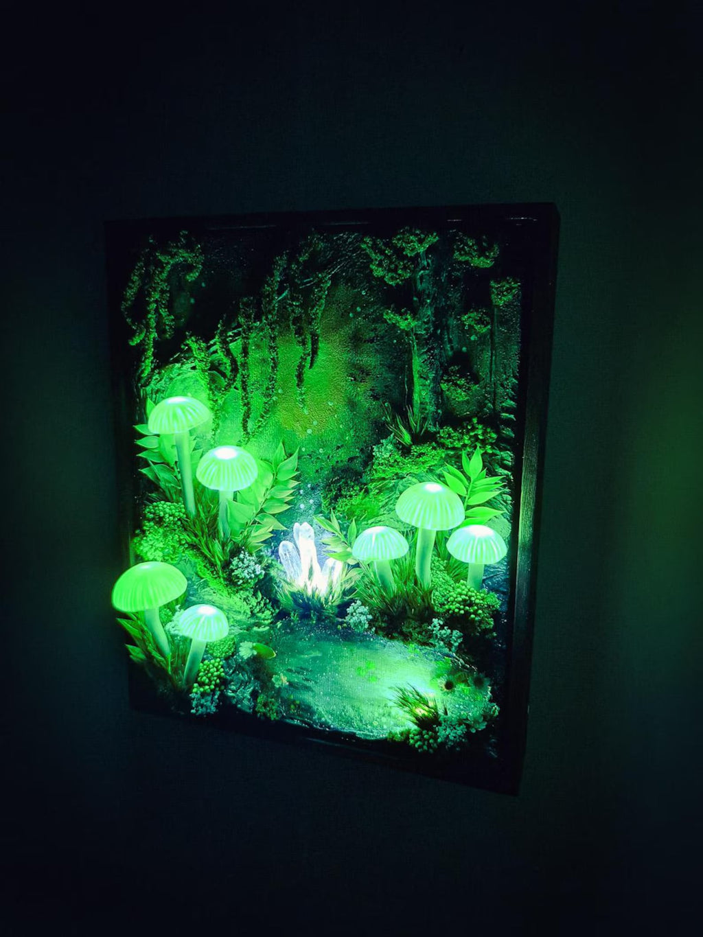 Handmade 3D LED Mushroom Wall Lamp – Glowing Fantasy Forest Night Light | Cottagecore Fairy Room Décor