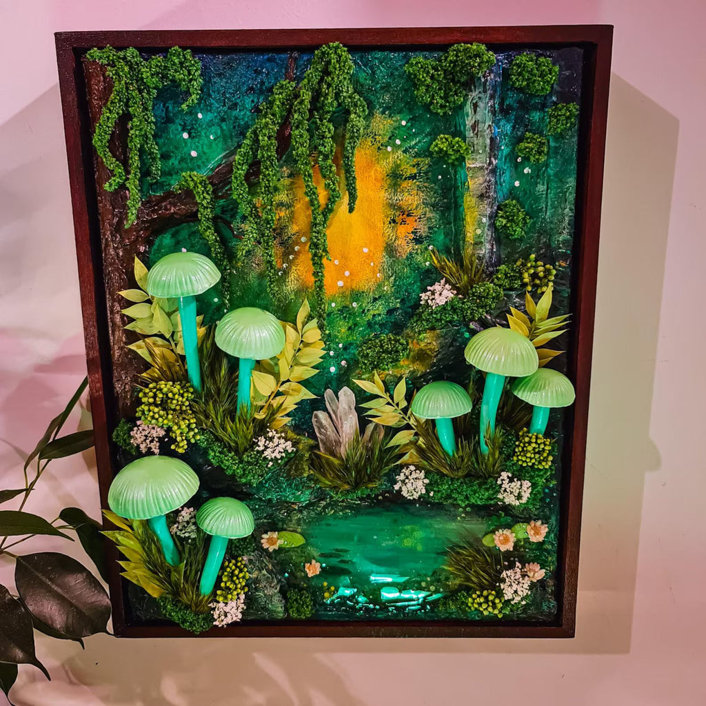 Handmade 3D LED Mushroom Wall Lamp – Glowing Fantasy Forest Night Light | Cottagecore Fairy Room Décor