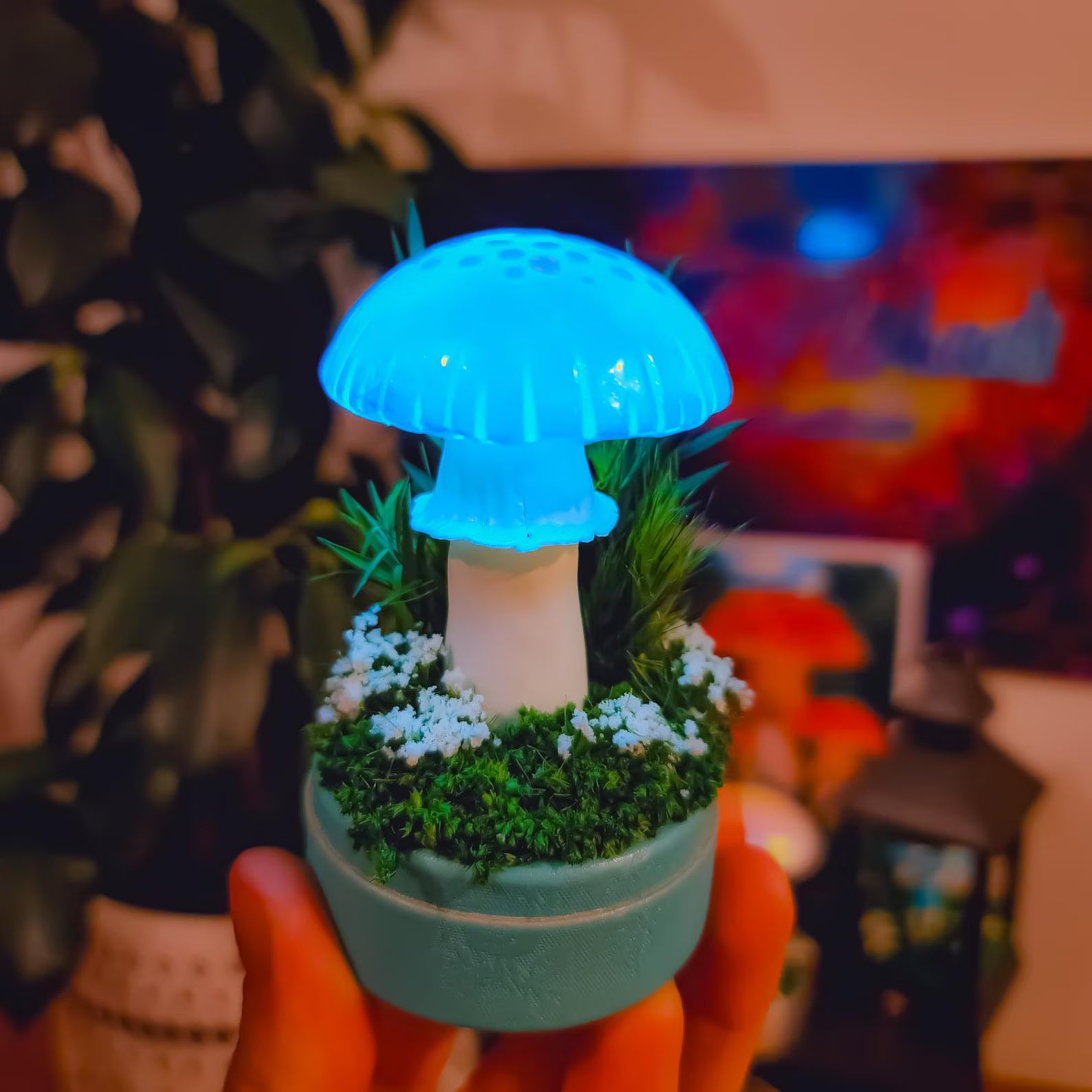 Fairy Forest Mushroom Night Light – Hand‑Crafted Glowing Amanita & Crystal Sculpture
