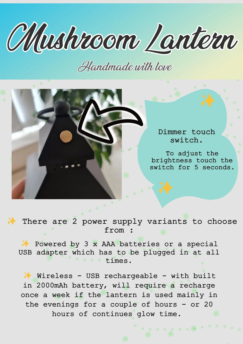 Handmade Mushroom Lantern – Glowing Fairy Garden Light