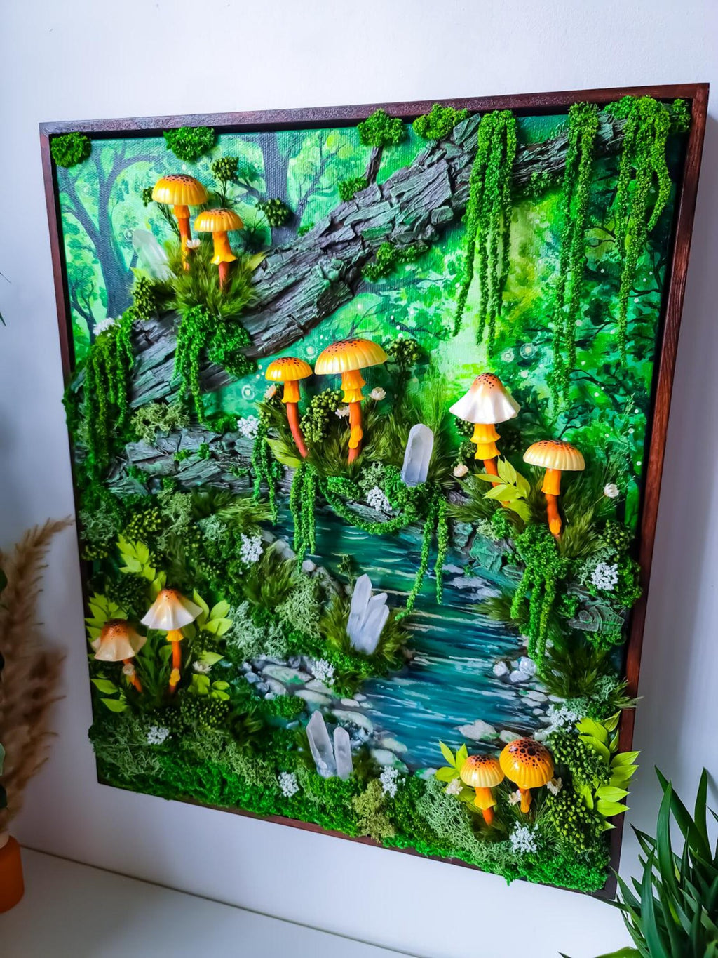 Made-to-Order 3D LED Mushroom Wall Lamp – Wireless USB Rechargeable Fantasy Forest Art & Bedroom Decor