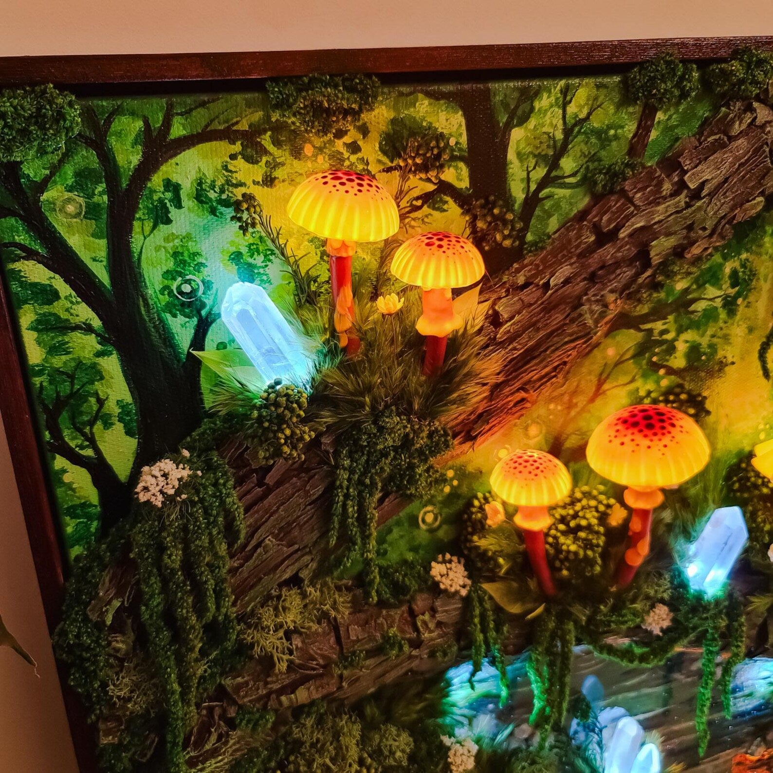 Made-to-Order 3D LED Mushroom Wall Lamp – Wireless USB Rechargeable Fantasy Forest Art & Bedroom Decor