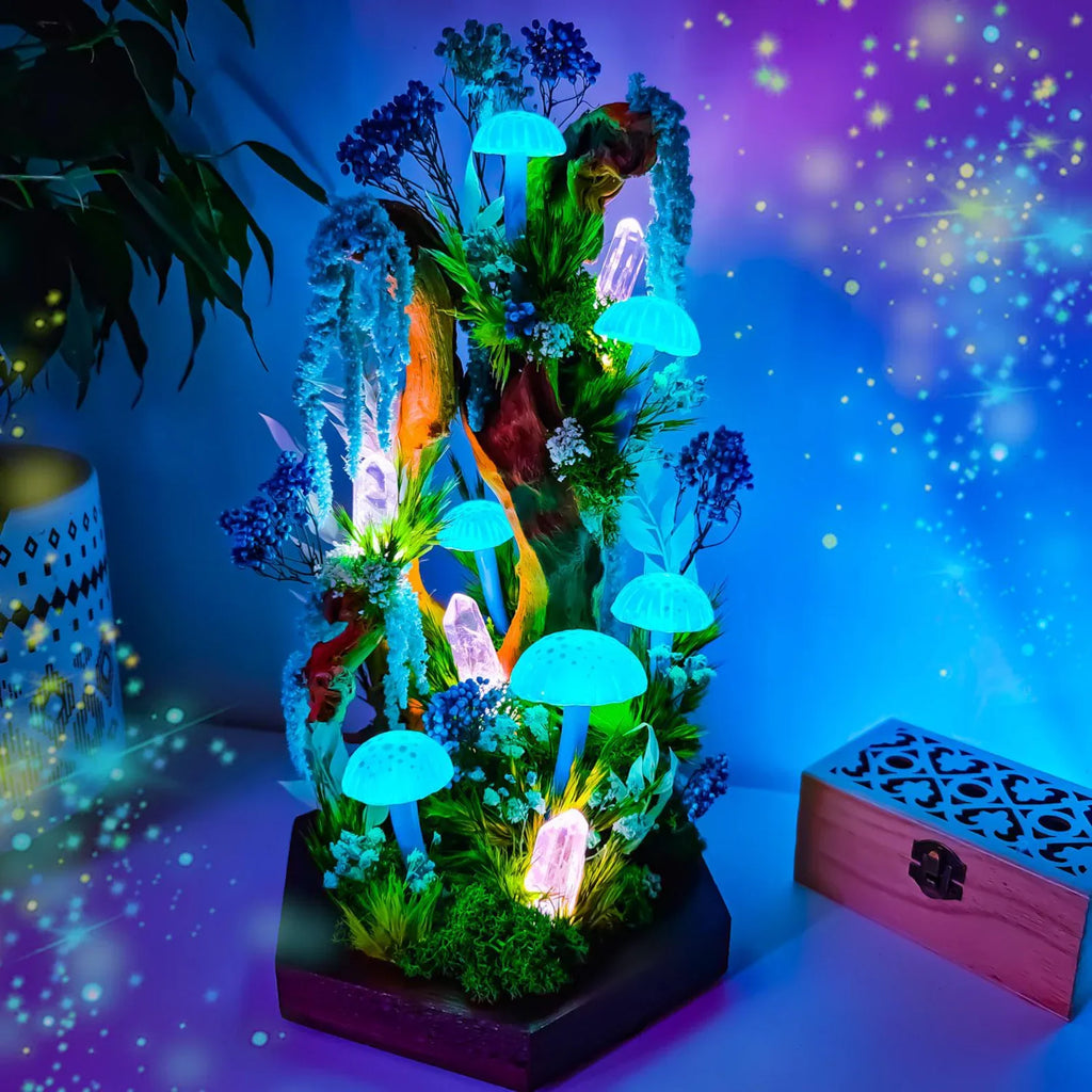 Giant Mushroom Lamp – Handcrafted LED Fantasy Forest Light