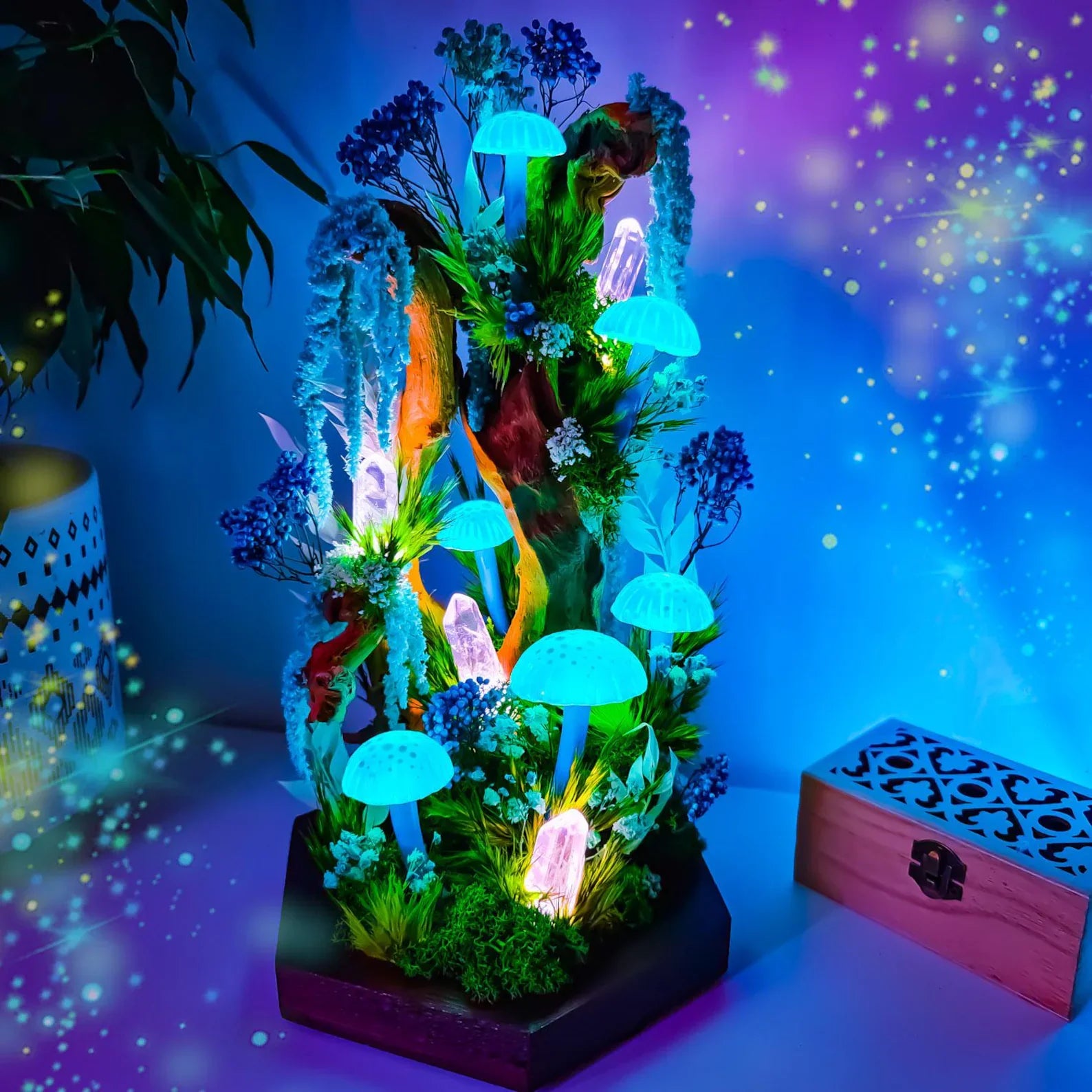 Giant Mushroom Lamp – Handcrafted LED Fantasy Forest Light