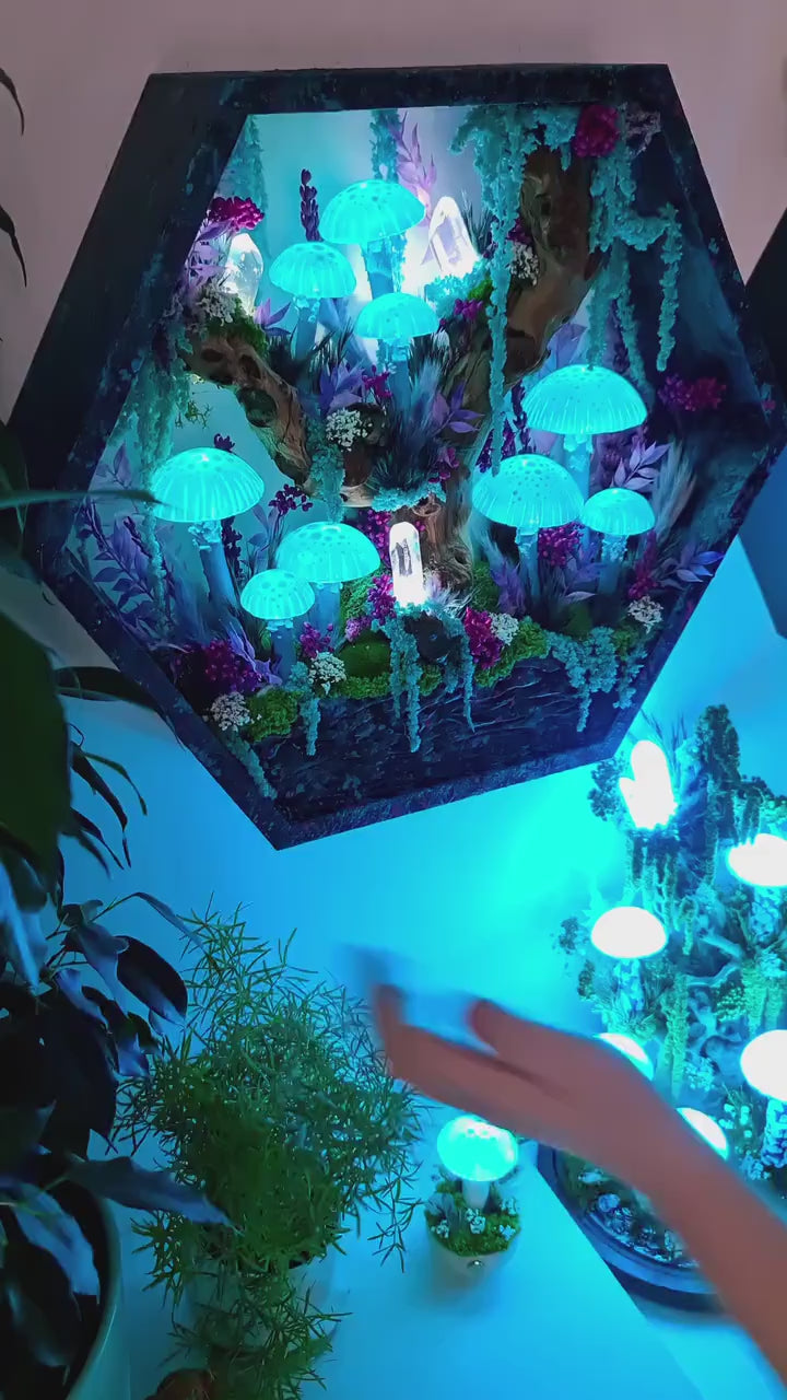 Handmade Large Amanita Mushroom Wall Lamp – Glowing LED Fairy Night Light | Enchanted Cottagecore Room Décor