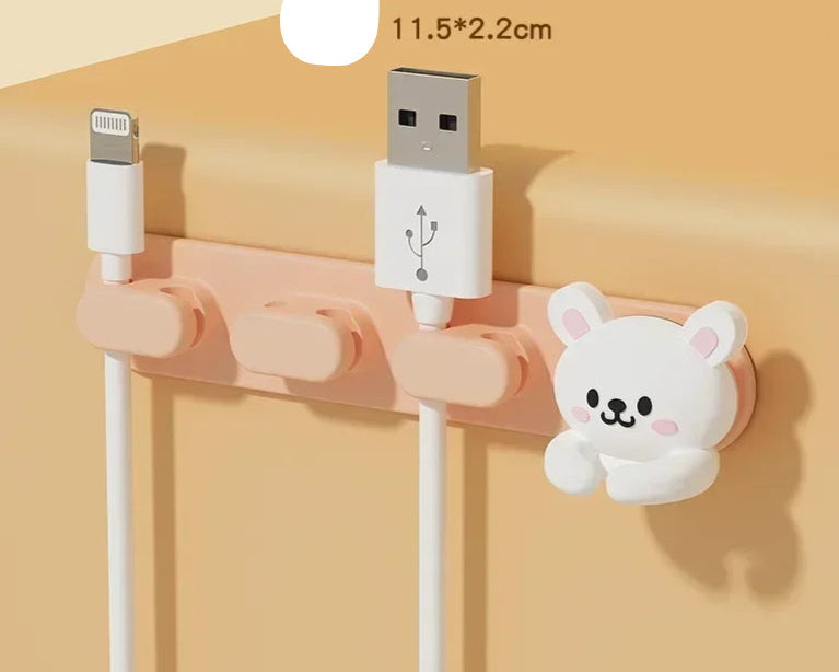 Cute Cartoon Cable Organizer | Phone Charger & Headphone Cord Holder